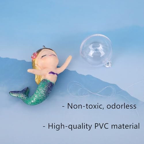 Floating Mermaid Aquarium Decoration, PVC Resin Mermaid Statue, Aquarium Decor Ornament, Polychromatic, Handcrafted, 2.16"D x 1.96"W x 1.37"H