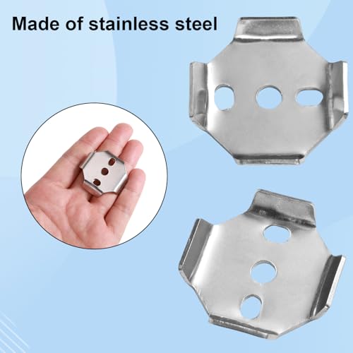 2pcs Towel Bar Replacement Parts, 39x39mm Stainless Steel Square Buckle Wall Bracket Towel Bar Base Spacers Fixing Piece Screws Bathroom Mounting Hardware Kit for Towels Rod Accessories