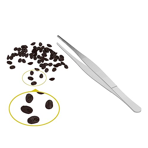4 PCS 5 Inch Stainless Steel Tweezers, with Straight Round Blunt Serrated Tip, 0.07 Inch Thickness Stainless Steel, Multipurpose Daily Garden Home Lab Craft Repairing Tool - size: 5"L(0.07"T)