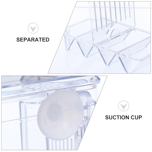 BESPORTBLE Fish Hatchery Breeding Box with Suction Cups Large Dual-Compartment Plastic Fish Isolation and Incubator Tank Divider for Aquarium Nursery