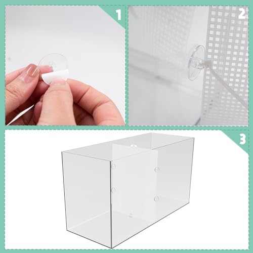 2 Sets Fish Tank Divider with Self-Adhesive Hook and Ties, Plastic Cuttable Aquarium Grid Plate DIY Adjustable Fish Separator Accessories 13 x 17.3 Inch (Large)