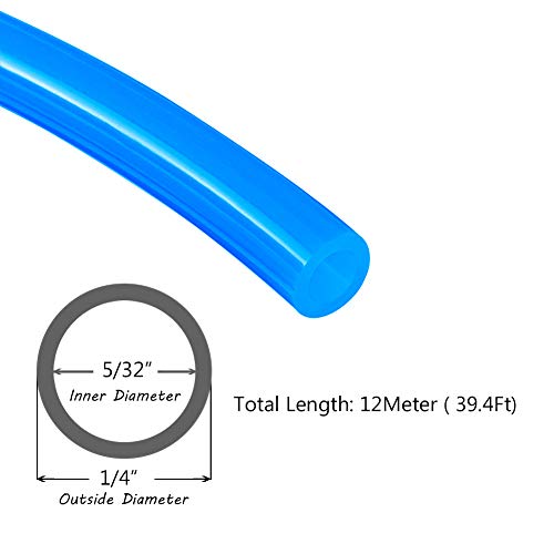 Beduan Pneumatic Tubing Pipe 1/4" OD Blue Air Compressor PU Line Hose Tube for Water Fluid Transfer 12Meter 39.4ft - color: Blue, size: 1/4" OD-39.4ft
