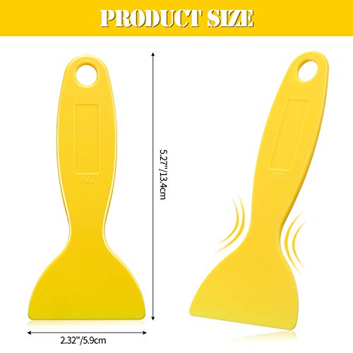 12 Pieces Plastic Spatula Putty Knife, Air Bubble Remover Sticker Installation Tool Flexible Paint Scrapers for 3D Printing Resin Removal Vinyl Film Wrap Cleaner, Spackling, Patching, Decal, Wallpaper - color: Black, Yellow