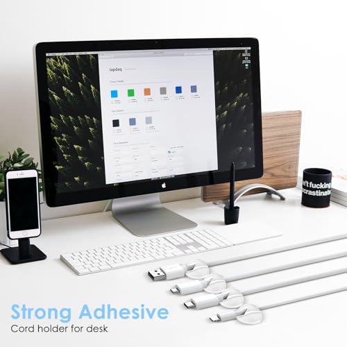 12 Pack Cable Clips, Znben Clear Cord Organizer Holder Adhesive Cord Management Charger Wire Holder Clips for Desk, Home, Office, Car, Cubicle, Nightstand - color: Clear, size: Small