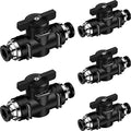 Flutesan 5 Pcs 3/8" x 3/8" OD Push to Connect Pneumatic Ball Valve PVC Air Flow Control Valve Quick Connect Tube Fittings Air Line Hose Fittings - size: 3/8" x 3/8" OD