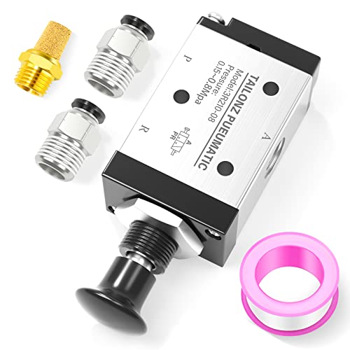 TAILONZ PNEUMATIC 1/4"NPT 3 Way 2 Position Air Hand Lever Operated Valve Pneumatic Solenoid Valve Manual Control Push-Pull 3R210-08 - size: 1/4"NPT, style: 3 Way 2 Position Manual