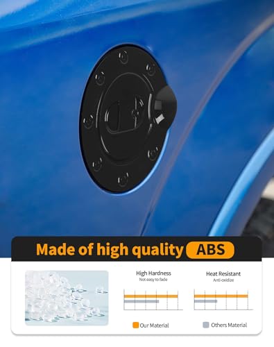 Hoolcar for F150 Black Gas Tank Cap Cover for Ford F150 2004 2005 2006 2007 2008 Fuel Filler Door Gas Cap Lid Housing Kit Exterior Accessories, ABS (Not Replacement) - color: Black, size: For F150 2004-2008