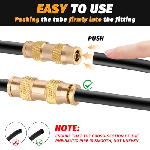 1/4" Air Brake Line Fitting, (One-quarter of an inch) DOT Brass Push in Fitting, Push to Connect Union Fittings Air Brake Union 1/4" Tube OD for Trucks Trailers andIndustrial Use (4 Pack) - color: 4PCS DOT Push-to-Connect, size: 1/4" Od
