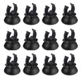 AQUANEAT 12 Pack Aquarium Suction Cups with Clip Black,for 1" Standard Aquarium Heater, Tubing Hose, Plant Fish Tank - size: 0.9inch