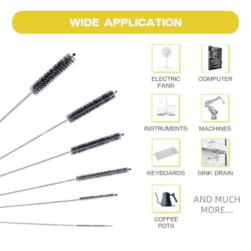 Brush Family Straw Cleaner Brush Set,6 Piece Long Drinking Straws Cleaning Brush Pipe Tube Tiny Brushes 10-inch,Black - size: 10 inch small diameters set (6pcs)