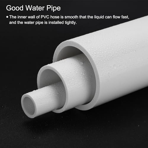 MECCANIXITY 2Pcs 0.35 Inch PVC Rigid Tube Round Pipe 7mm ID 9mm OD 12" High Impact for Water Pipe, Aquarium, Fish Tank, Greenhouse Garden, White - color: White, size: 7mm x 9mm
