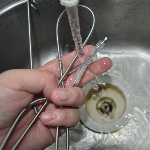 Extra Long Pipe Tube Cleaner Fridge Drain Pipe Dredging Tool Flexible Drain Brush Skinny Tube Spiral Cleaning Brush Drinking Straw Cleaner Brush Nylon Spring Aquarium Filter Brush 155CM (2)