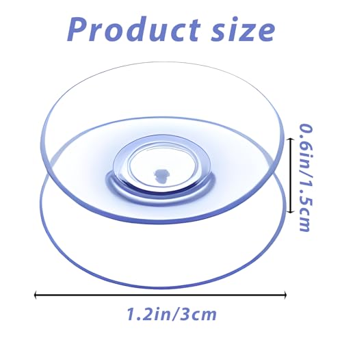 20 Pcs Double Sided Suction Cups, 1.2 Inch Clear Plastic Sucker Pads Clear Silicone Bumpers Small Suction Cups Glass Table, Mirror, Aquarium