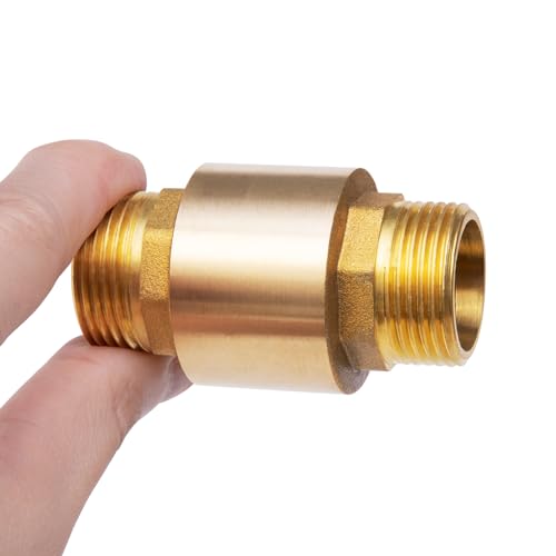 ChillWaves Brass In-Line Spring Check Valve DN25 1" Male Thread, One-Way Non-return Vertical Check Valve for Backflow Prevention(2-PACK) - size: 1" Male x 1" Male(DN25), style: PACK OF 2