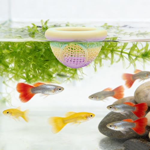 Betta Fish Tank Accessories, 2 Pack Plastic Floating Hide, Betta Hammock, Fish Hideout for Aquarium, Safe Resting Spot, Shrimp Hides for Aquarium