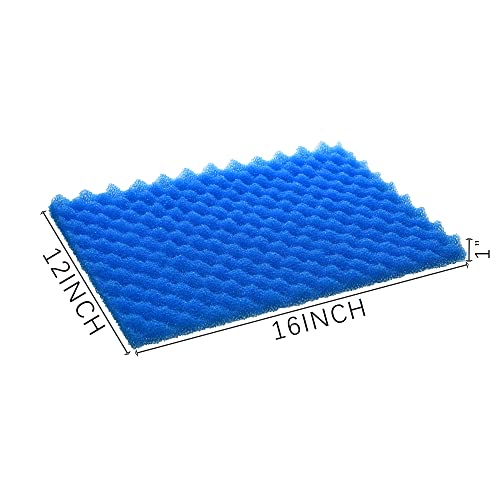Aquarium Filter Media Bio Sponge Pad 16 x 12 x 1 inch, Fish Pond Foam Filter 20/30/40 ppi Set 3