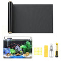 Pawfly Black Aquarium Background, 25.2" x 11.8", Static Cling Tank Background Wallpaper, No Glue Reusable PVC Fish Tank Backdrop, Easy to Install Aquarium Décor Background, Fish Tank Decoration - size: 25.2" x 11.8"