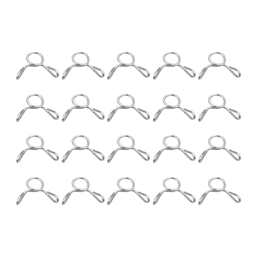 uxcell Fuel Line Hose Clips, 20pcs 4mm ID Fit 5-5.5mm OD Hose 304 Stainless Steel Water Pipe Air Tubing Spring Hose Clamps for Motorcycle Scooter - size: 4mm