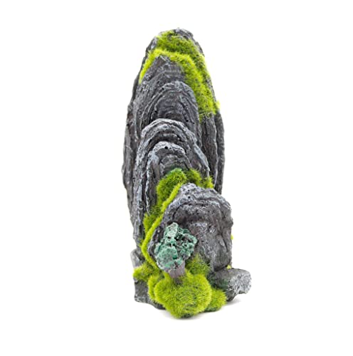 NW Wholesaler 6 Inch Mossy Mountain Fish Tank Decoration - Aquarium Fish Habitat Accessory for Freshwater and Salt Water Fish Tanks - style: Mudman Mountain