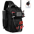 Fishing Sling Bag, Fishing Bag With Rod Holder Fixed Stickers, MOLLE System, Soft Bait & Gear Storage, Gift for Men Black - color: Black