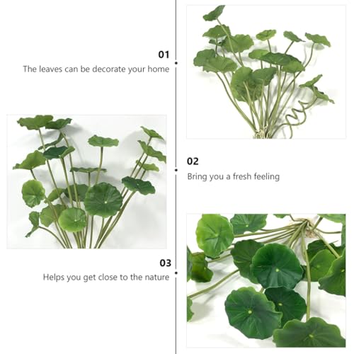 Artificial Lotus Leaves Home Decor 2pcs Simulated Plastic Lily Pads Decorative Greenery for Indoor Table and Aquarium Display