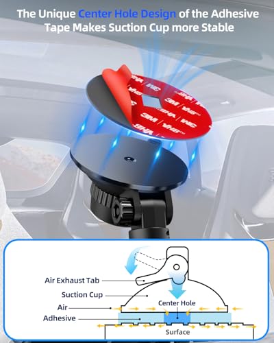 4Pcs Adhesive Sticky Pads for Front and Rear Dash Cam, Heat Resistant Round Mounting Tape for Dashcam Suction Cup Mount, Double Sided Sticker Replacement Attach to Windshield, Car Window/Glass