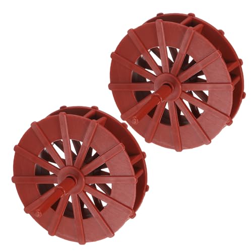 uxcell 2 Pcs Fountain Water Wheel, 2.4 Inch Desktop Fortune Statue Aquarium Wheels Decor Water Fountains Wheel Red - color: Red, size: 2.4 Inch