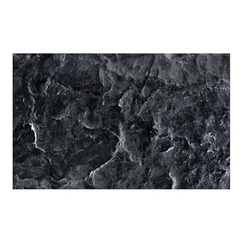 Fish Tank Background Black Stone Grain Poster Fish Tank Decoration Self Adhesive Wallpaper 3D Background(30x40cm) - size: 30x40cm