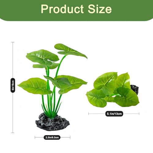 2 Pcs Fish Tank Decorations Plants, Artificial Plant Aquarium Accessories Decor, Goldfish Tank Decor Plastic Realistic Plants - color: Green2p