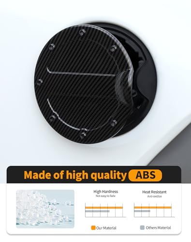 Hoolcar ABS Fuel Gas Filler Tank Door Cap Cover Fit for 2009-2014 Ford F-150 Gas Tank Cap Lid Housing Fuel Filler Door Cover Trim Exterior Accessories, Carbon fiber - color: Carbon fiber, size: For F150 2009-2014