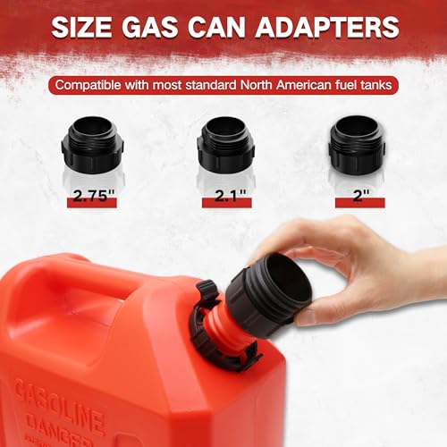 2026 Upgrade Automatic Battery Powered Fuel Transfer Pump, 3.2GPM Battery Operated Gas Can Pump with Auto-Stop Sensor, 47 IN Long Hose & 3 Adapters for Gasoline, Oil, Diesel (Not Include Gas Can)