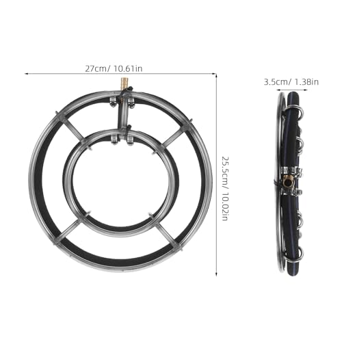NUOBESTY Aquarium Air Diffuser Stainless Steel Air Stone - Pond Bubble Panel Fish Tank Bubbler Aeration Equipment Bubble Ring Pump Stone for Hydroponics 25CM