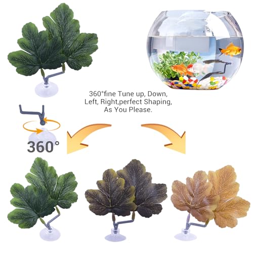 Betta Fish Hammock - Dual Leaf Design with Strong Suction Cups, Non-Toxic Durable Material for Spawning & Resting, Natural Aquarium Decor for Beta Fish Tanks (Mix, 3) - color: Mix, size: 3