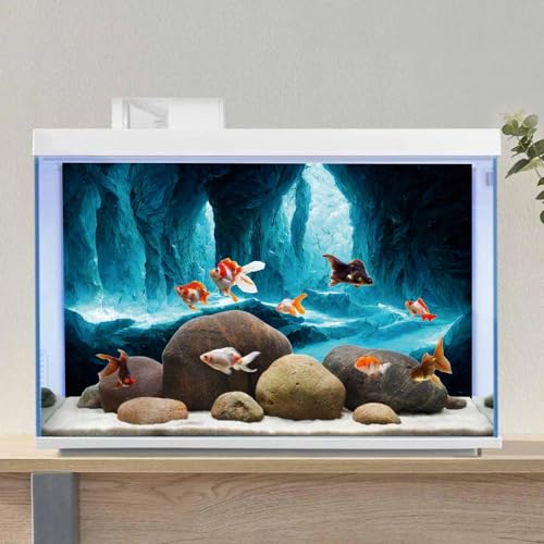 AWERT 36x20 inches Rock Cave Aquarium Background Rock Pillar Terrarium Background Cave Fish Tank Background - size: 36x20in/90x50cm