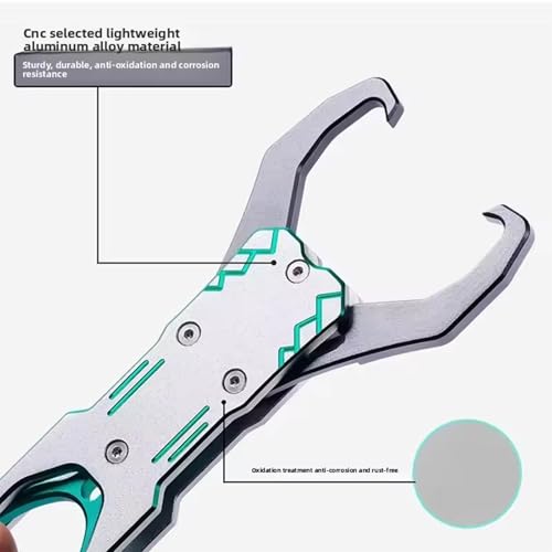 12" Fish Lip Gripper, Professional Aluminum Alloy Fish Holder with 360 Swivel Non-Slip Handle 40lb Heavy Duty Grabber for Fishing Catch and Release Control Tackle