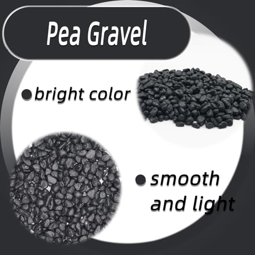Black Pebbles for Crafts, 0.9 Pound Natural Polished Aquarium Gravel, Decorative Pebbles for Indoor Plants, Turtle Tank, Vase, Succulents Cactus, Garden Landscaping - color: Black
