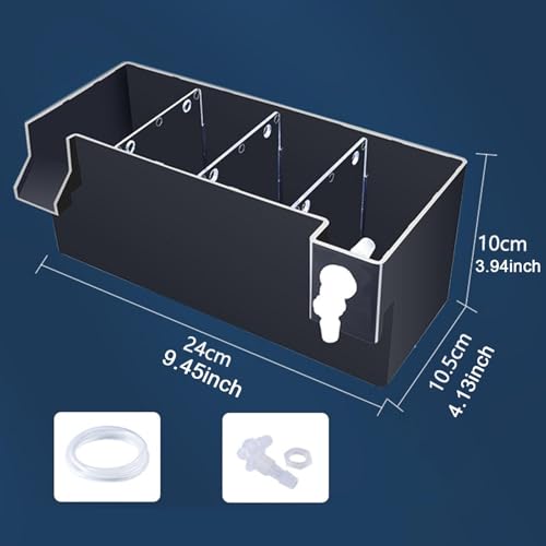 Aquarium Filter Hang on Back External Filter Box Multilayer Filtration Drawer Tray Easy Maintenance Quiet Water Circulation Suitable for Fish Tank, Black 24x10.5x10cm - color: Black 24x10.5x10cm
