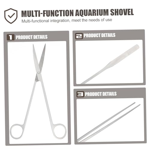 SUPVOX 1set Aquarium Tool Multi-Function Plant Trimming Scissors Scraper Portable Shovel for Easy Aquascaping and Tank Maintenance