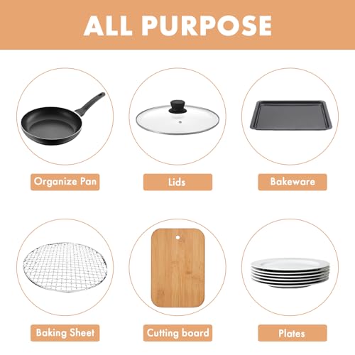 MEKER Pot Lid Holders, Cabinet Organizer for Food Contanier Lid, Bamboo Expandable Bakeware for Under Cabinet, Adjustable Dividers, Pot Lids Holder Rack, Cookie Sheet Baking Pan, Tray Organizer, 10PCS
