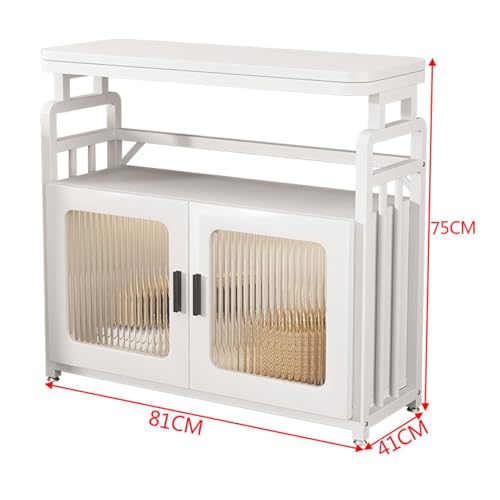 Fish Tank Stand, Freestanding Reptile Terrarium Stand, Metal Iron Shelf Fish Shelf with Non-Slid Mat for Living Room(White,81X41X75CM) - color: White, size: 81X41X75CM