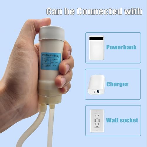 Wine Siphon Pump, Portable USB Electric Auto-Siphon Self Priming Food Grade Beer Transfer Pump for Home Brew Wine,Beer,Mead,Beverages and Kombucha, Mini Water Transfer Pump, No Mess Leak,Low Noise - color: White