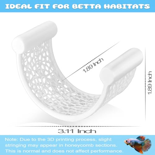 White Betta Fish Hammock – Minimalist Floating Rest Platform for Shrimp, Nano Fish, and Bettas – Clean Aquarium Perch Ledge, Aquascape Decor for Low Flow Tanks, Floating Bed for Small Fish - color: B: White