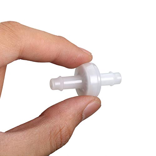 Mudder 4 Packs 1/4 Inch Check Valve, 6mm PVDF Plastic Wear-resistant One Way Check Valve for Fuel Gas Water Air
