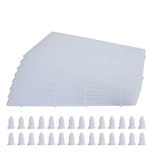 ALEGI Plastic Grid Divider Tray Egg Crate Louvre Aquarium Fish Tank Bottom Isolation with Bracket (8pcs) - size: 8pcs