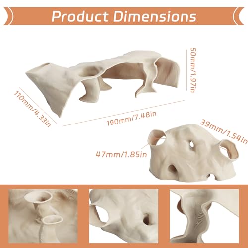 Saim Aquarium Cave Decor – 3D Printed Fish Hideout Tunnel for Betta, Guppy & Corydora Catfish – Natural Curved Shrimp Hideout with Multi-Hole Design Fish Tank Underground Corner Cave (Brown, Medium) - color: Brown, size: Medium