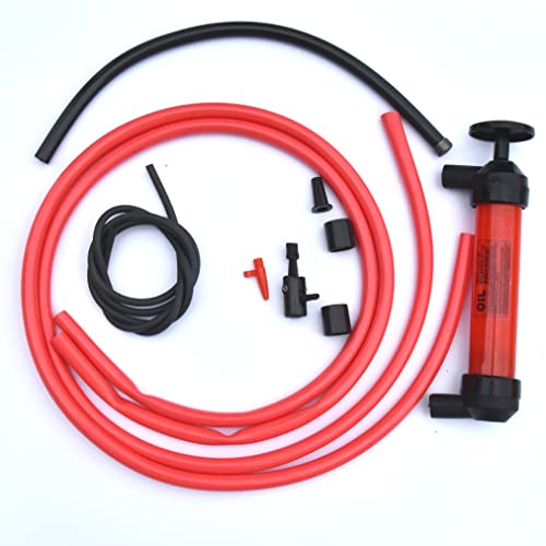 Koehler Enterprises 9RA990 Multi-Use Siphon Fuel Transfer Pump Kit for Gas, Oil, and Liquids for use in Automotive, Home, and Marine applications Red medium - style: Red