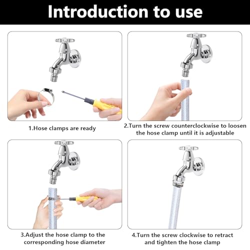 100 Pcs Hose Clamps Stainless Steel, 6-38mm Adjustable Worm Gear Pipe Clamps, Fuel Line Hose Clips Heavy Duty for Plumbing, Dishwasher, Automotive, Washing Machine, Mechanical - size: 100 pcs (1/4'' - 1-1/2'')