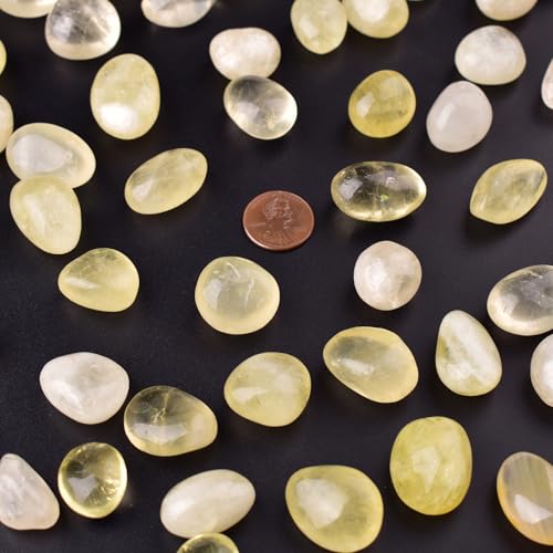 Citrine Healing Crystal Stone Set - 24 to 34 pieces, 0.6" Natural & Polished Stones for Healing, Meditation, Reiki, Chakra, Crafting & Decoration - color: Citrine, size: 0.6"
