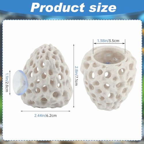 Shrimp Hides for Aquarium Bettas Fish Hideout with Strong Suction Cup - Nano Tank Ornament for Cherry Shrimp(Color:White)