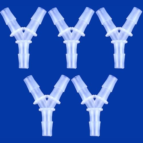 Plastic Barb Equal Y Tee 11/16" hose ID Polypropylene pipe connectors Plastic Joint Splicer Mender Adapter Union Boat Water Air Aquarium O2 Fuel (pack of 5) - size: 11/16 Inch, style: Pack of 5
